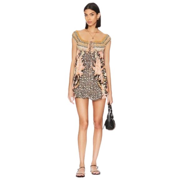 Free People Bali Mariposa Slip Dress in Black Combo - Picture 5 of 11